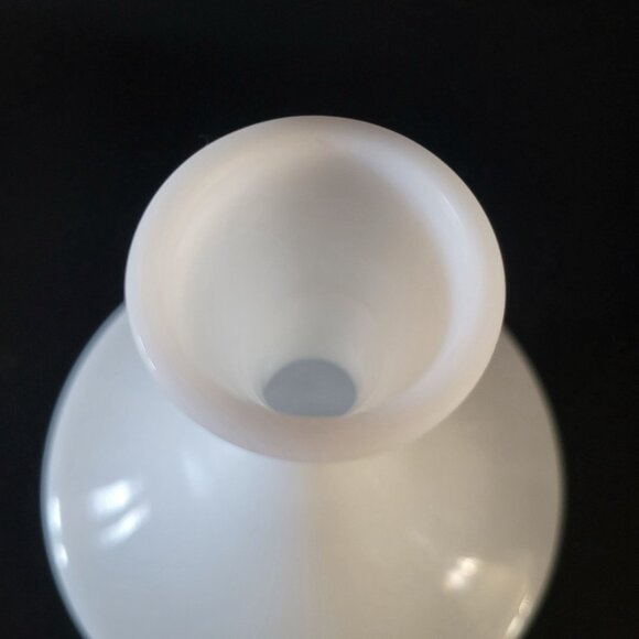 Vintage Portuguese White Opaline Glass Decanter With Solid Top By Block - Picture 4 of 5